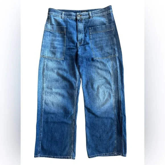 Me+Em Cotton Patch Pocket Utility Jean Baggy Straight Jean Inseam 30'' Sz 31 - Picture 7 of 14